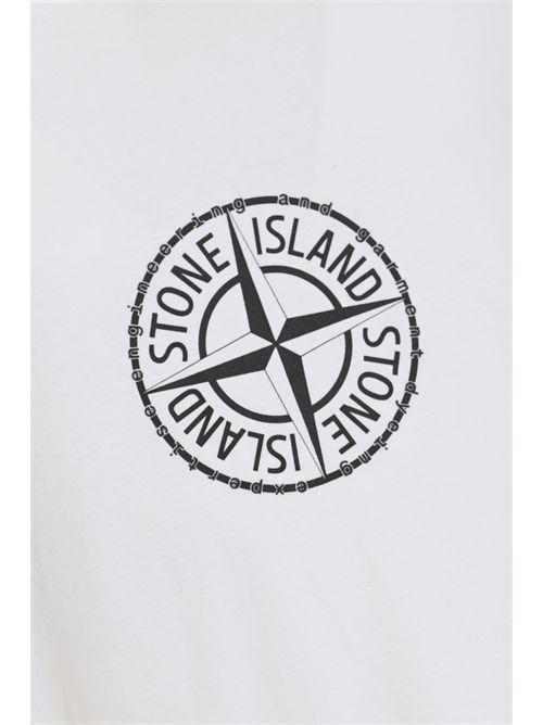 T-shirt 2100001 in cotone con stampa logo Bianco STONE ISLAND | 2100001S0362V0001